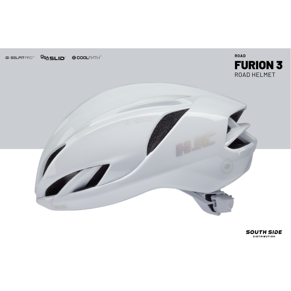 HJC FURION 3 White Hollogram Road Helmet